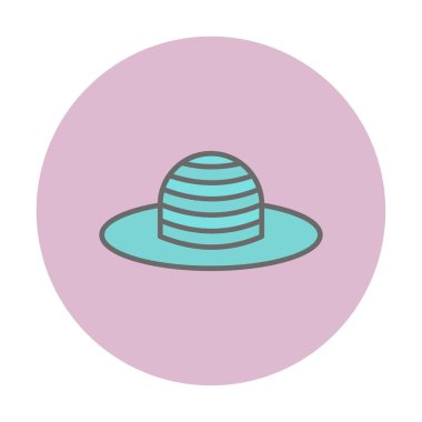 Güneş Şapkası simgesinin vektör illüstrasyonu 