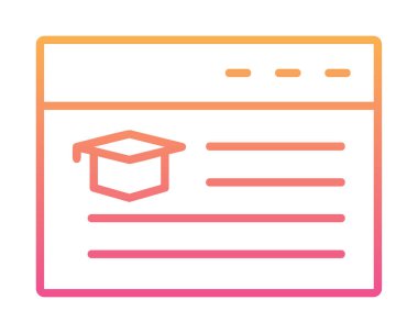 çevrimiçi eğitim simgesinin vektör illüstrasyonu               