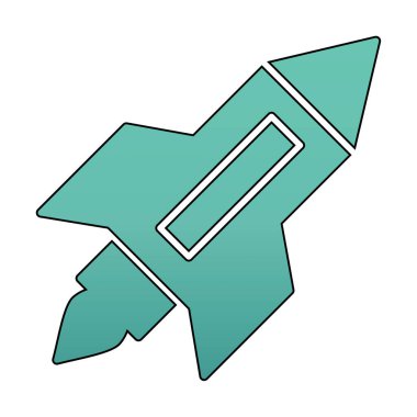 roket simgesi, vektör illüstrasyonu  