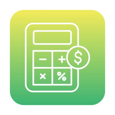 hesap makinesi düz simgesi, vektör illüstrasyonu