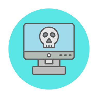 Bilgisayar korsanlığı simgesi, basit bir stil. vektör
