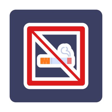 Basit Sigara İçilmez alanı simgesi, vektör illüstrasyonu