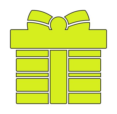 Hediye ikonlu kutu. Düz stil. Vektör çizimi. beyaz arkaplanda izole.