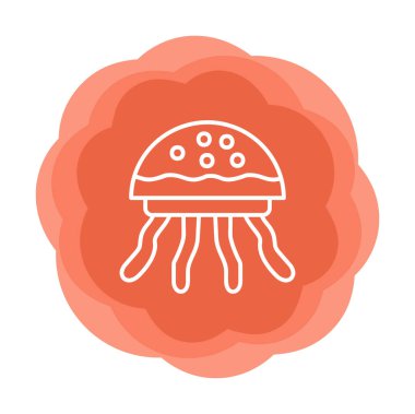 Denizanası. Web simgesi basit illüstrasyon 