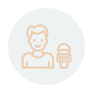 Haber muhabiri. Web simgesi basit illüstrasyon                       