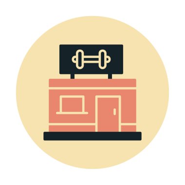 spor salonu modern ikon vektör illüstrasyonu                         