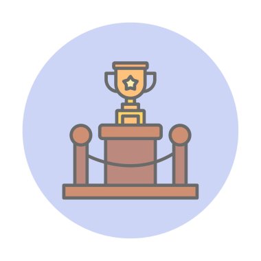 Ödül kupası ikonu vektör illüstrasyonu. Kadeh.                          