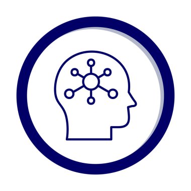 Psikoloji işaretli beyin simgesi tasarım vektörü illüstrasyonu