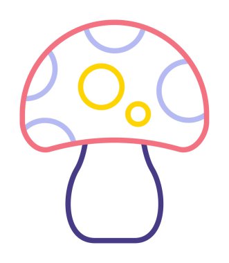 Mantar. Web simgesi basit illüstrasyon