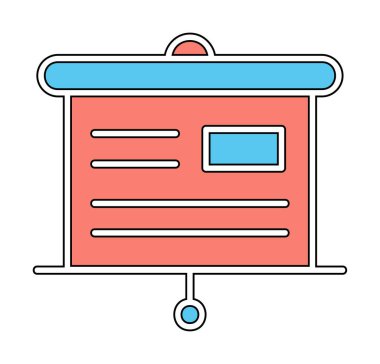 Sunum tahtası simgesi, vektör illüstrasyonu