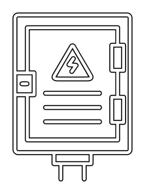 Elektrik Paneli düz simgesi, vektör illüstrasyonu                            
