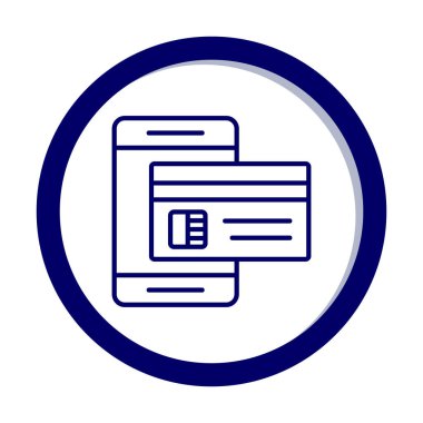 Basit Çevrimiçi Ödeme simgesi, vektör illüstrasyonu