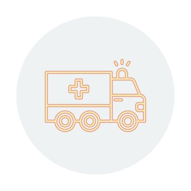Basit düz ambulans araba simgesi  