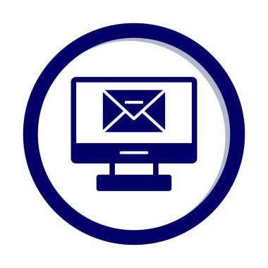 Basit düz bilgisayar e- posta iletisi vektör illüstrasyon tasarımı