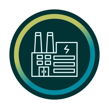 Elektrik fabrikası renkli vektör simgesi