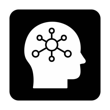 Psikoloji işaretli beyin simgesi tasarım vektörü illüstrasyonu