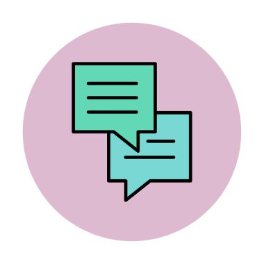 Sohbet düz simgesi, vektör illüstrasyonu