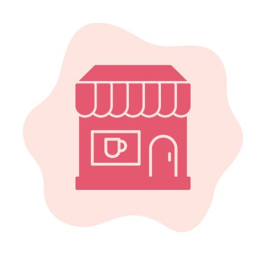 Kafe ikonu vektör illüstrasyonu