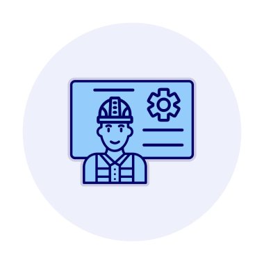 Mimar, sunum simgesi vektör illüstrasyonu yapıyor 