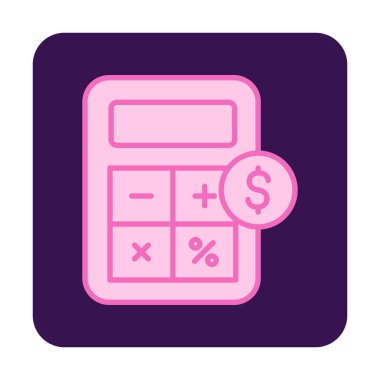 hesap makinesi düz simgesi, vektör illüstrasyonu