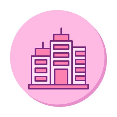 Şehir binası simgesi, vektör illüstrasyonu basit tasarım