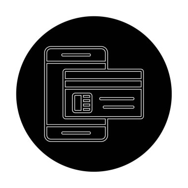 Basit Çevrimiçi Ödeme simgesi, vektör illüstrasyonu