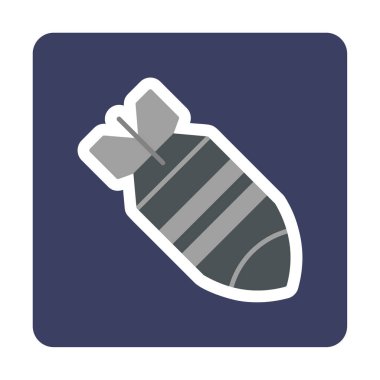 Nükleer bomba ikonu, vektör illüstrasyonu