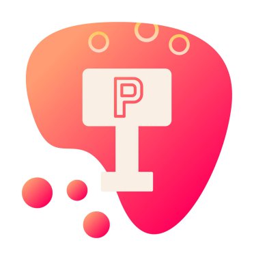 Park yeri simgesi. Web için park vektörü simgelerinin özet çizimi