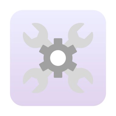 Düz servis ve vites simgesi. vektör grafiği