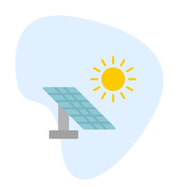 Güneş paneli ikon vektör illüstrasyonu