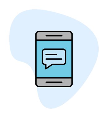 Sohbet düz simgesi, vektör illüstrasyonu