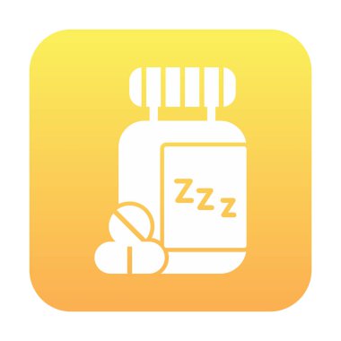 Uyku Hapları Şişesinin vektör çizimi 