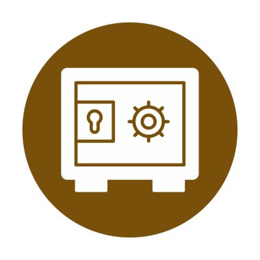 Güvenli kutu simgesi, vektör illüstrasyonu 