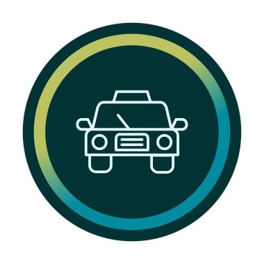 Basit taksi arabası simgesi, vektör illüstrasyonu