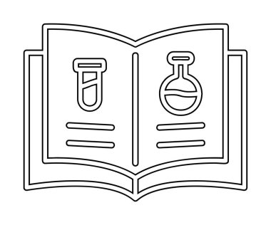 Bilim Kitabı simgesi, vektör illüstrasyonu