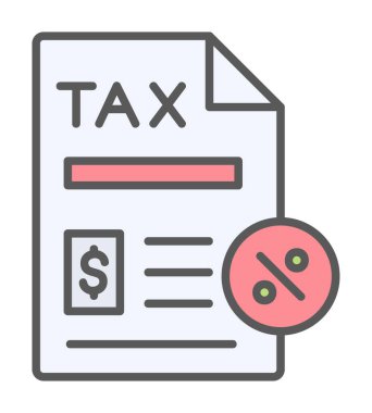 Vergi Kağıtları simgesi, vektör illüstrasyonu               