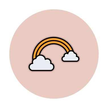 düz biçimli gökkuşağı simgesi, vektör illüstrasyonu