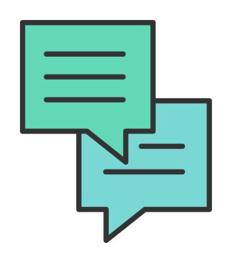 Sohbet düz simgesi, vektör illüstrasyonu