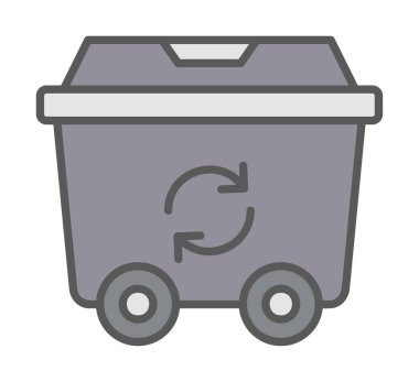 Çöp vektörü simgesi geri dönüşüm işareti