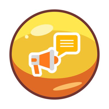 Konuşma baloncuğu vektör illüstrasyonlu megafon