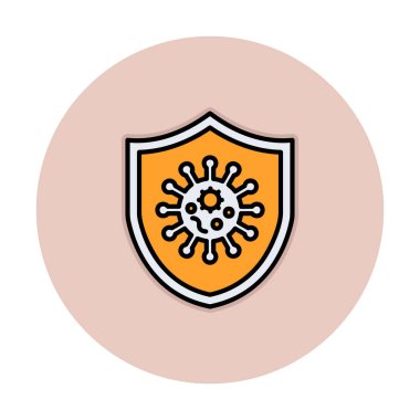 Virüs koruma simgesi vektör illüstrasyonu