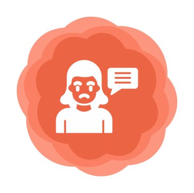 Sohbet düz simgesi, vektör illüstrasyonu