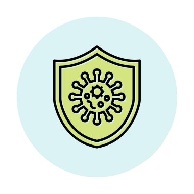 Virüs koruma simgesi vektör illüstrasyonu