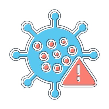 Corona virüs simgesi, covid-19 salgın hastalık sembolü, çizgi biçimi vektör simgesi