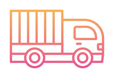 dağıtım kamyonu simgesi, vektör illüstrasyonu