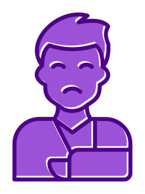 Elinde travma ikonu olan adam vektör illüstrasyonu 