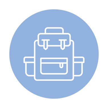 Sırt çantası ikon vektörü. Okul sırt çantası tabelası. izole edilmiş sınır sembolü çizimi