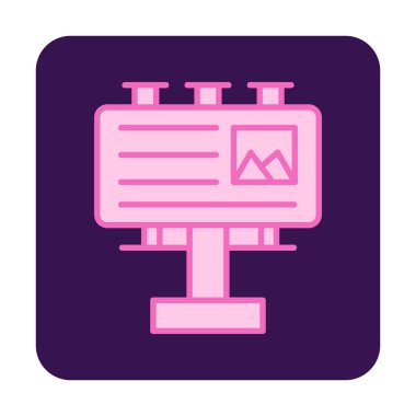 Billboard simgesinin vektör illüstrasyonu 