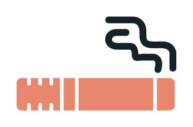 sigara yassı simgesi, vektör illüstrasyonu  