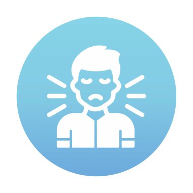 Korkmuş adam simgesi, korku konsepti, vektör illüstrasyonu